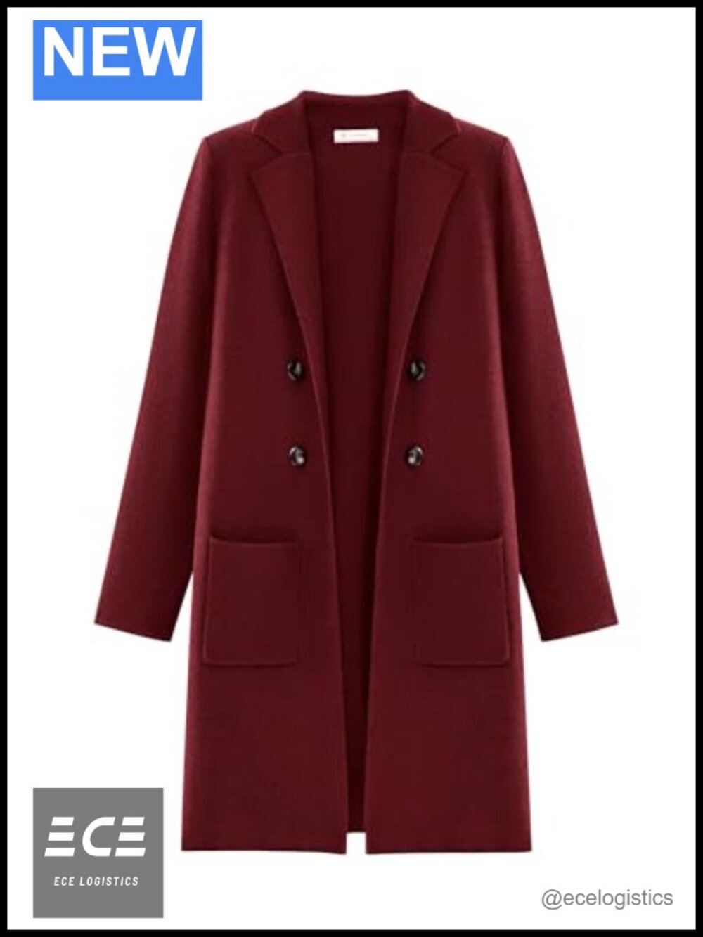 Knit Long Cardigan Sweater with Pockets Notch Collar Fall Winter Women's